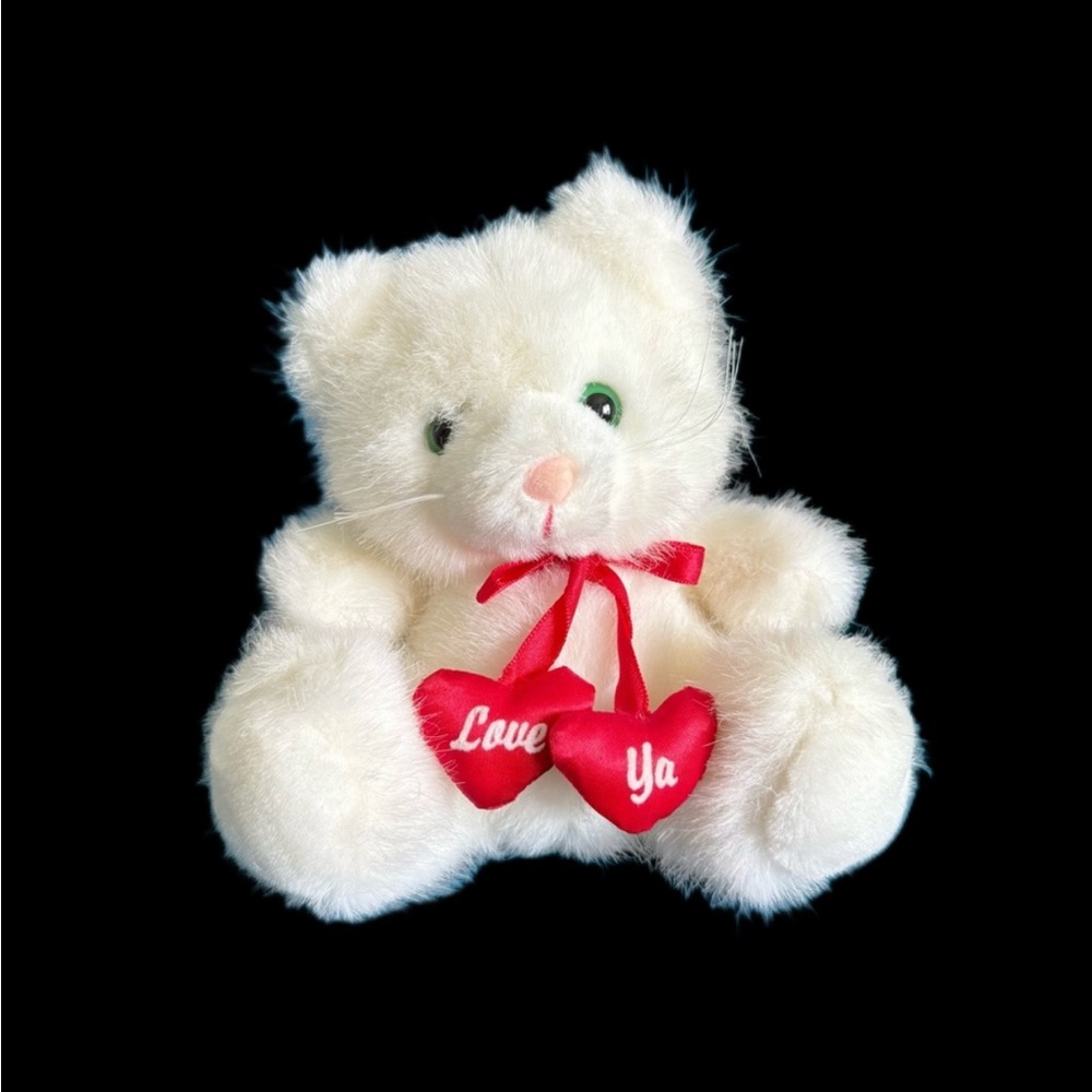 Teddy Bear with Plush Hearts